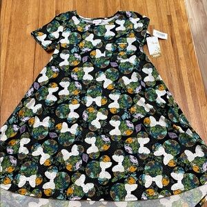 LuLaRoe Carly Disney Minnie Mouse Tropical Pattern High Low Dress
